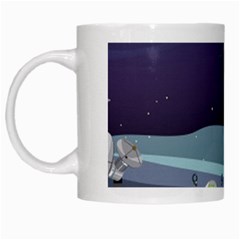 Alien Astronaut Scene White Mugs by Vaneshart