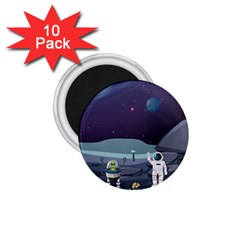 Alien Astronaut Scene 1 75  Magnets (10 Pack)  by Vaneshart