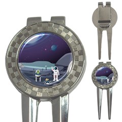 Alien Astronaut Scene 3-in-1 Golf Divots by Vaneshart