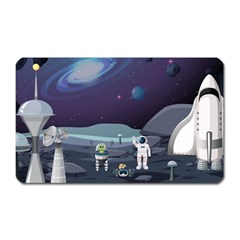 Alien Astronaut Scene Magnet (rectangular) by Vaneshart