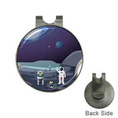 Alien Astronaut Scene Hat Clips With Golf Markers by Vaneshart