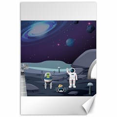 Alien Astronaut Scene Canvas 24  X 36  by Vaneshart