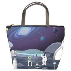 Alien Astronaut Scene Bucket Bag by Vaneshart