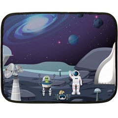 Alien Astronaut Scene Fleece Blanket (mini) by Vaneshart