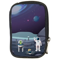 Alien Astronaut Scene Compact Camera Leather Case by Vaneshart