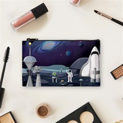 Alien Astronaut Scene Cosmetic Bag (small) by Vaneshart