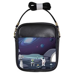 Alien Astronaut Scene Girls Sling Bag by Vaneshart