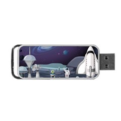 Alien Astronaut Scene Portable Usb Flash (two Sides) by Vaneshart