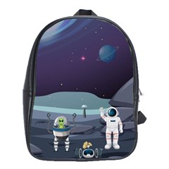 Alien Astronaut Scene School Bag (xl) by Vaneshart