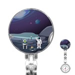 Alien Astronaut Scene Stainless Steel Nurses Watch Front