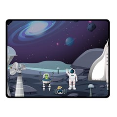 Alien Astronaut Scene Double Sided Fleece Blanket (small)  by Vaneshart