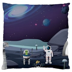 Alien Astronaut Scene Standard Flano Cushion Case (one Side) by Vaneshart