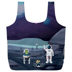 Alien Astronaut Scene Full Print Recycle Bag (xxl) by Vaneshart