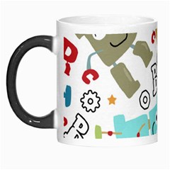 Seamless Pattern Vector With Funny Robots Cartoon Morph Mugs by Vaneshart