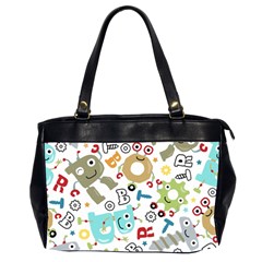 Seamless Pattern Vector With Funny Robots Cartoon Oversize Office Handbag (2 Sides)