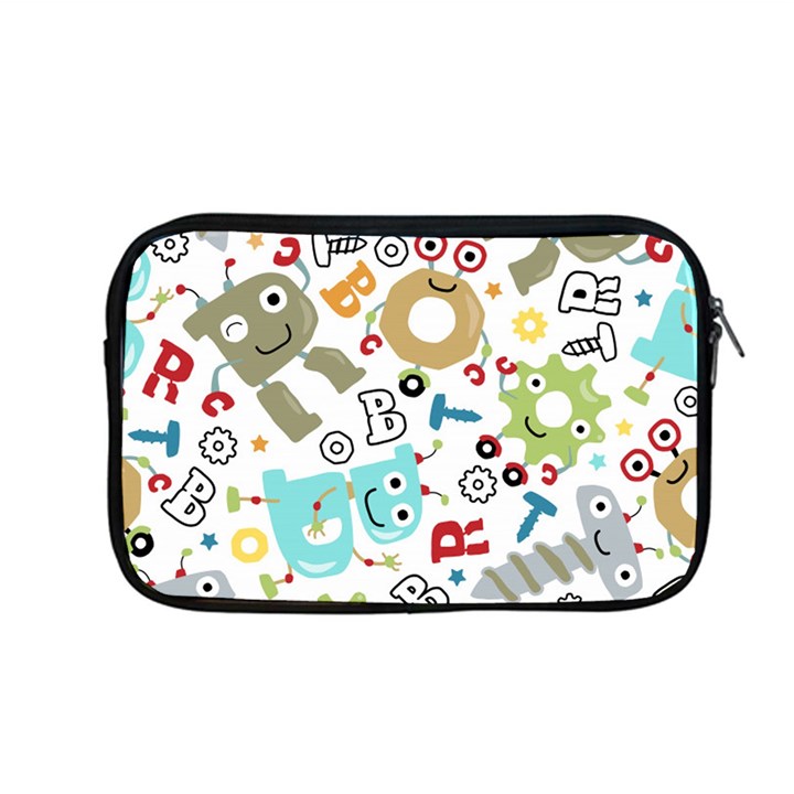 Seamless Pattern Vector With Funny Robots Cartoon Apple MacBook Pro 13  Zipper Case