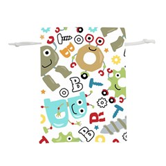 Seamless Pattern Vector With Funny Robots Cartoon Lightweight Drawstring Pouch (m) by Vaneshart