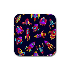 Space Patterns Rubber Coaster (square)  by Vaneshart