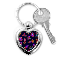 Space Patterns Key Chain (heart) by Vaneshart