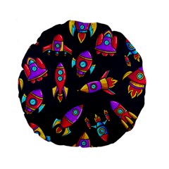 Space Patterns Standard 15  Premium Flano Round Cushions by Vaneshart