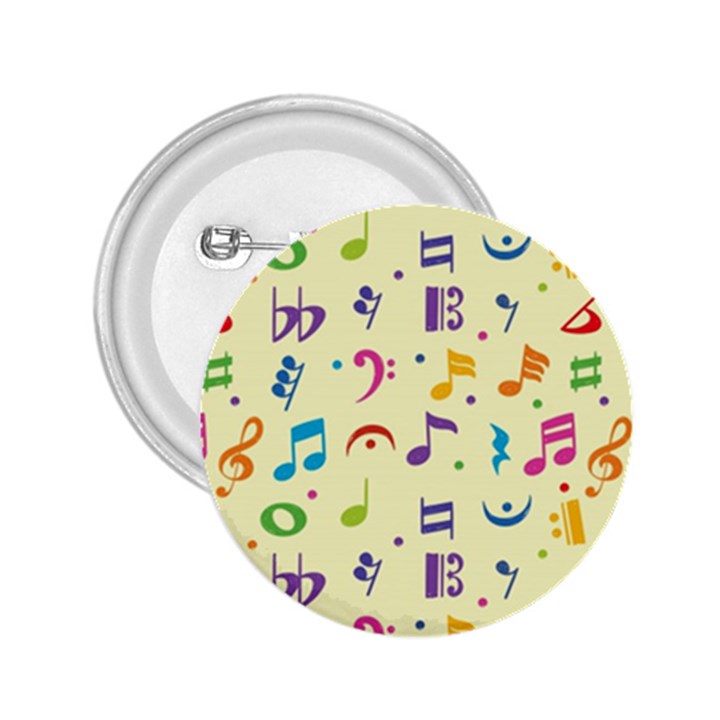 Seamless Pattern Musical Note Doodle Symbol 2.25  Buttons