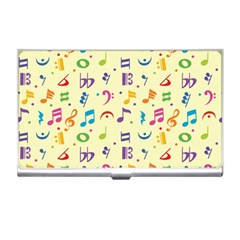 Seamless Pattern Musical Note Doodle Symbol Business Card Holder by Vaneshart