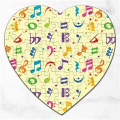 Seamless Pattern Musical Note Doodle Symbol Jigsaw Puzzle (heart) by Vaneshart