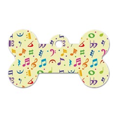 Seamless Pattern Musical Note Doodle Symbol Dog Tag Bone (two Sides) by Vaneshart