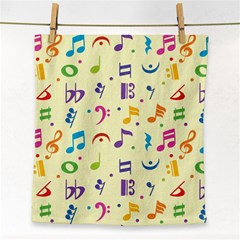 Seamless Pattern Musical Note Doodle Symbol Face Towel by Vaneshart