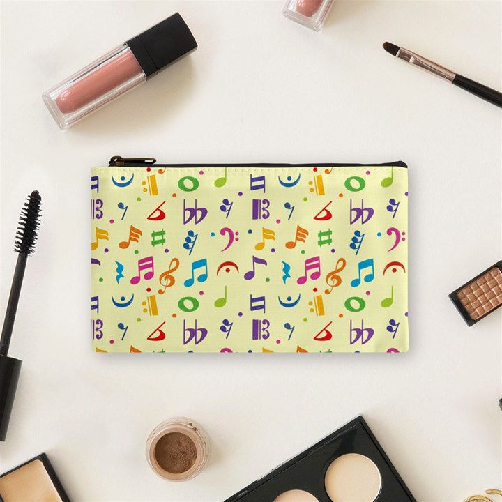 Seamless Pattern Musical Note Doodle Symbol Cosmetic Bag (Small)