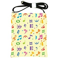 Seamless Pattern Musical Note Doodle Symbol Shoulder Sling Bag by Vaneshart