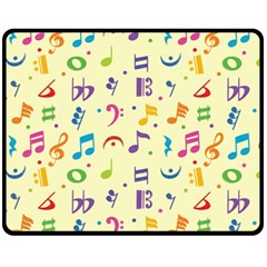 Seamless Pattern Musical Note Doodle Symbol Fleece Blanket (medium)  by Vaneshart