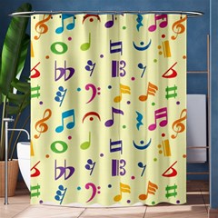 Seamless Pattern Musical Note Doodle Symbol Shower Curtain 60  X 72  (medium)  by Vaneshart