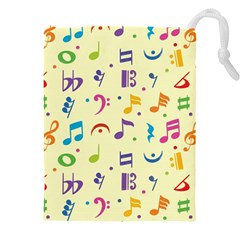 Seamless Pattern Musical Note Doodle Symbol Drawstring Pouch (4xl) by Vaneshart