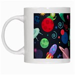 Cosmos Ufo Concept Seamless Pattern White Mugs Left