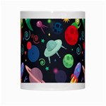 Cosmos Ufo Concept Seamless Pattern White Mugs Center