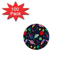 Cosmos Ufo Concept Seamless Pattern 1  Mini Buttons (100 Pack)  by Vaneshart