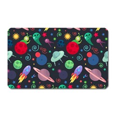 Cosmos Ufo Concept Seamless Pattern Magnet (rectangular) by Vaneshart