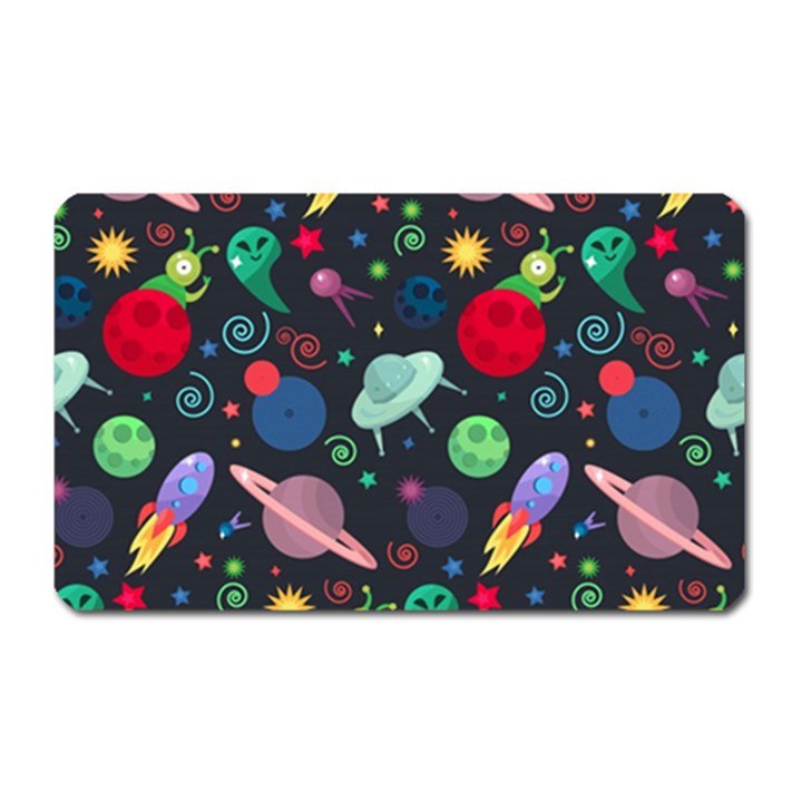 Cosmos Ufo Concept Seamless Pattern Magnet (Rectangular)