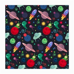 Cosmos Ufo Concept Seamless Pattern Medium Glasses Cloth by Vaneshart