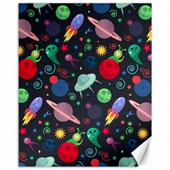 Cosmos Ufo Concept Seamless Pattern Canvas 11  X 14  by Vaneshart