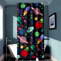 Cosmos Ufo Concept Seamless Pattern Shower Curtain 36  X 72  (stall)  by Vaneshart