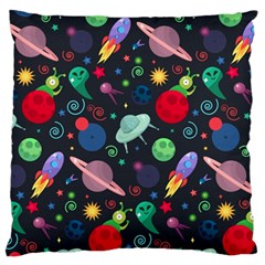 Cosmos Ufo Concept Seamless Pattern Large Cushion Case (one Side) by Vaneshart