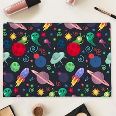 Cosmos Ufo Concept Seamless Pattern Cosmetic Bag (xxl) by Vaneshart