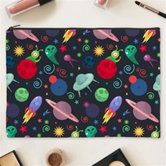 Cosmos Ufo Concept Seamless Pattern Cosmetic Bag (xxxl) by Vaneshart