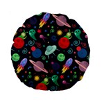 Cosmos Ufo Concept Seamless Pattern Standard 15  Premium Round Cushions Front