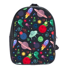 Cosmos Ufo Concept Seamless Pattern School Bag (xl) by Vaneshart