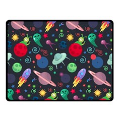 Cosmos Ufo Concept Seamless Pattern Double Sided Fleece Blanket (small)  by Vaneshart