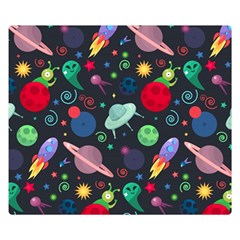 Cosmos Ufo Concept Seamless Pattern Double Sided Flano Blanket (small)  by Vaneshart