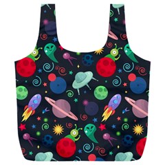 Cosmos Ufo Concept Seamless Pattern Full Print Recycle Bag (xxl) by Vaneshart